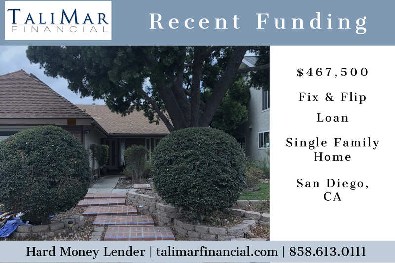TaliMar Financial San Diego Hard Money Lender Funds Fix & Flip Private Money Loan