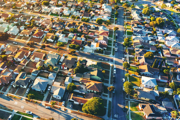 Buy or Rent in 2020? Top Counties Where It’s More Affordable to Buy vs. Rent (for Now!) Aerial view of of a residential neighborhood in Hawthorne, in Los Angeles, CA