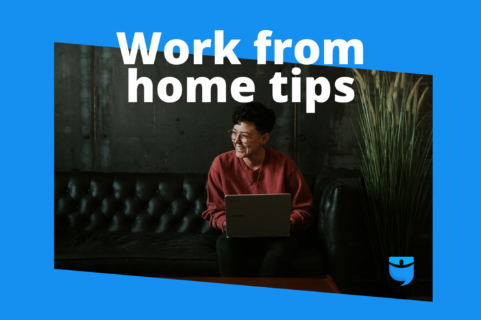 How to Get Stuff Done While Working at Home in Your Underwear image of person on couch with laptop and article title superimposed